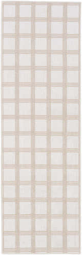 Oretha Beige Checkered Cut and Sew Custom Runner Rug