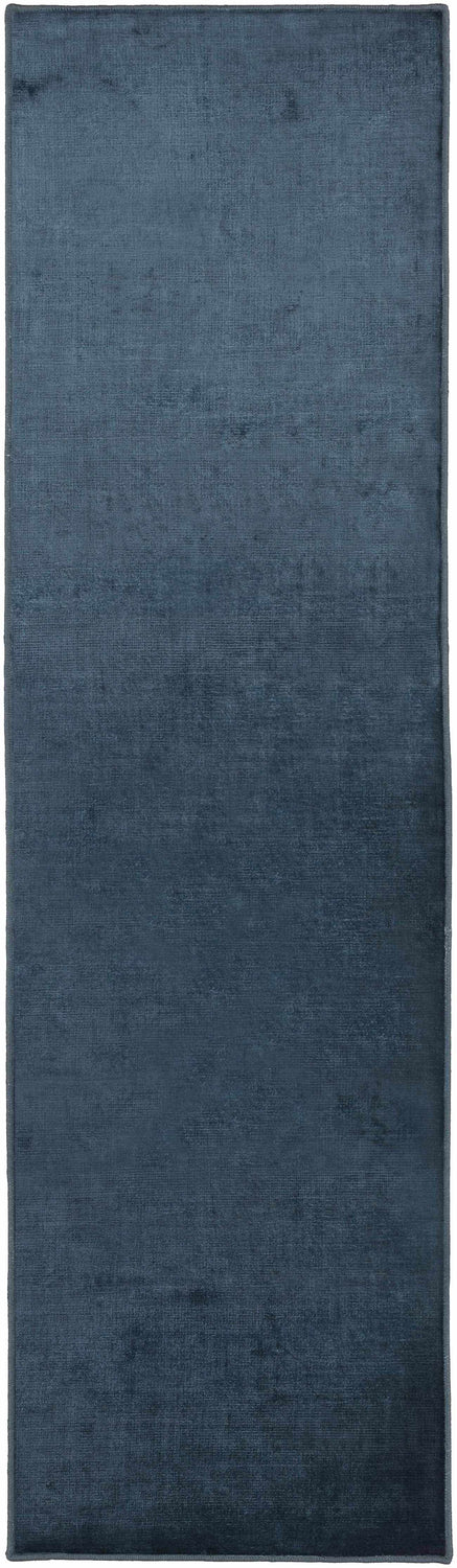 Pamela Dark Blue Hand Loomed Cut and Sew Custom Runner Rug