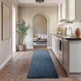 Pamela Dark Blue Hand Loomed Cut and Sew Custom Runner Rug