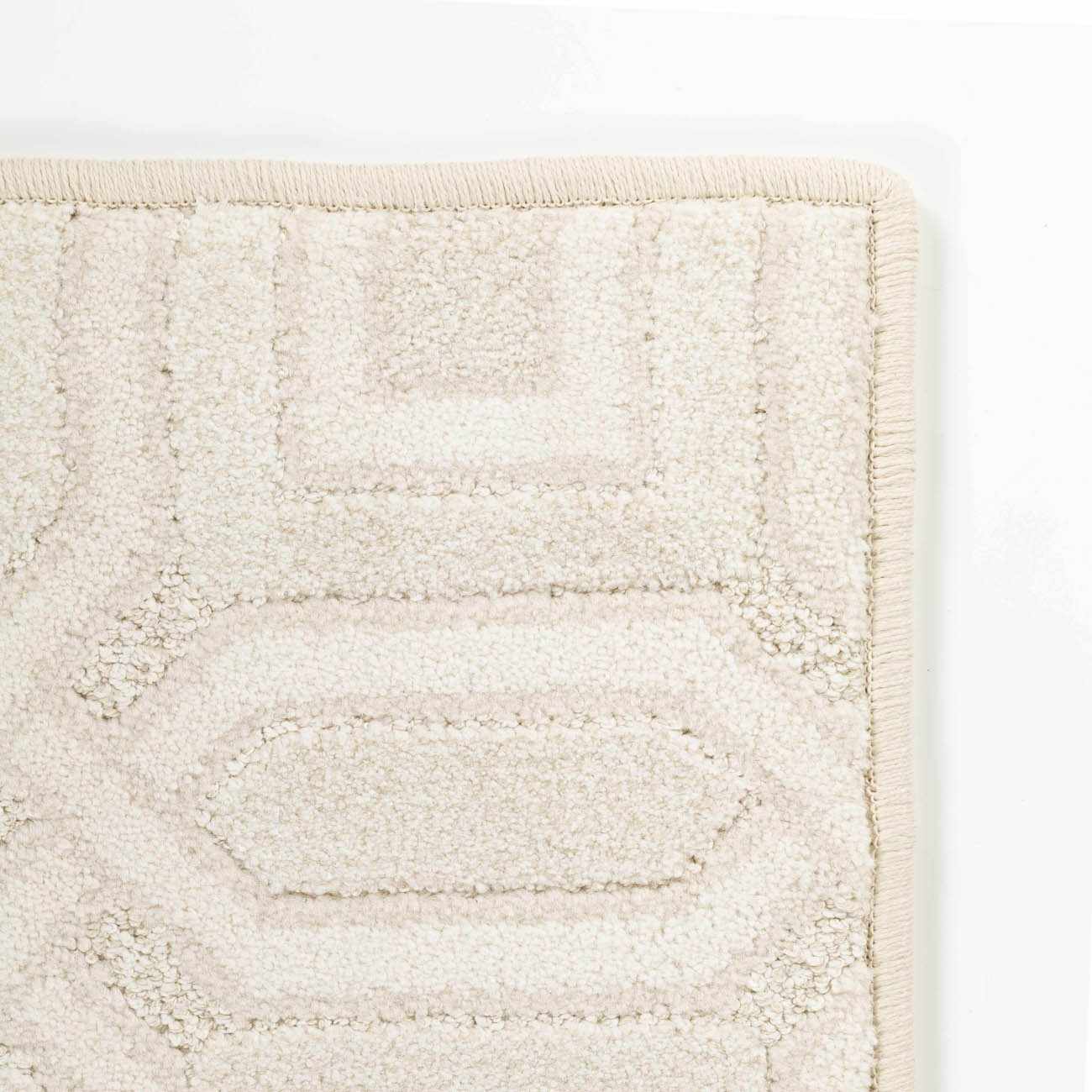Patrick Off White Geometric Cut and Sew Custom Runner Rug