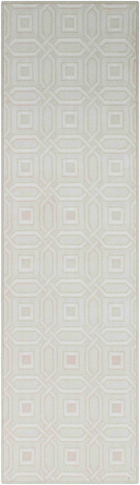 Patrick Off White Geometric Cut and Sew Custom Runner Rug