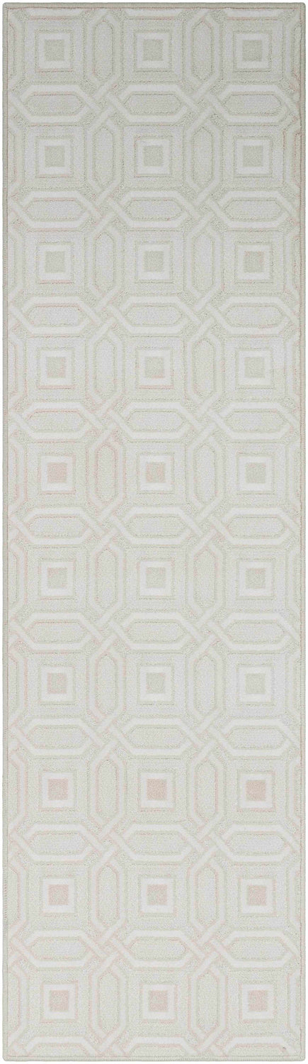 Patrick Off White Geometric Cut and Sew Custom Runner Rug