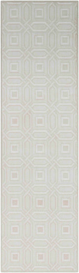 Patrick Off White Geometric Cut and Sew Custom Runner Rug