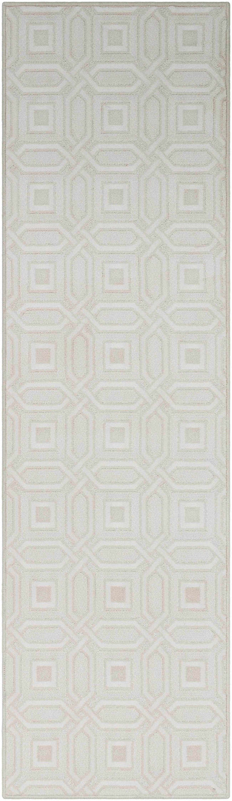 Patrick Off White Geometric Cut and Sew Custom Runner Rug