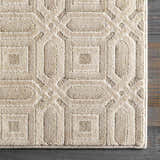 Patrick Beige Geometric Cut and Sew Custom Runner Rug