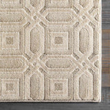 Patrick Beige Geometric Cut and Sew Custom Runner Rug
