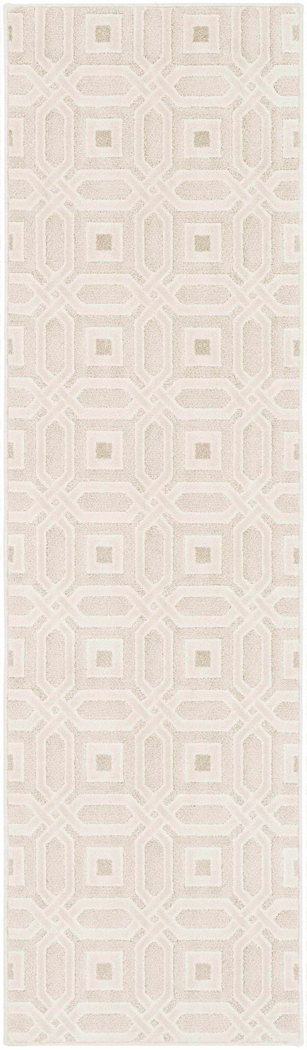 Patrick Beige Geometric Cut and Sew Custom Runner Rug