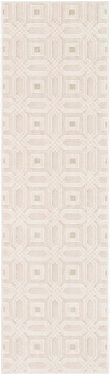 Patrick Beige Geometric Cut and Sew Custom Runner Rug