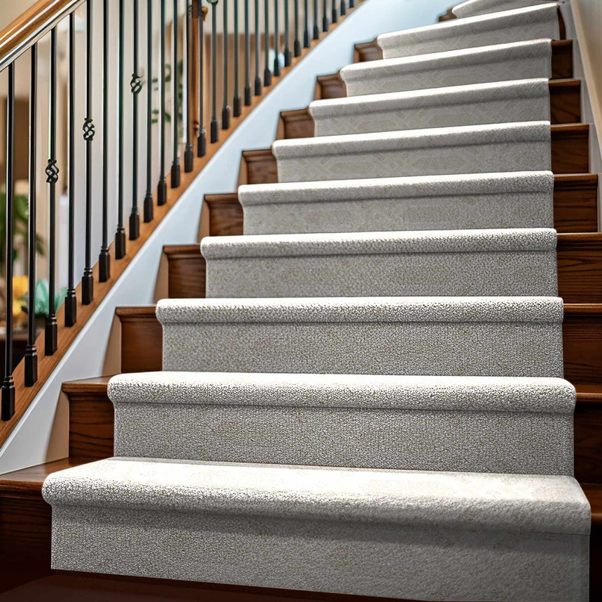 Patrick Beige Geometric Cut and Sew Custom Runner Rug