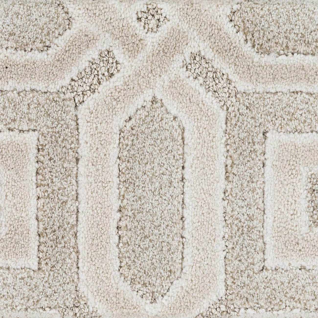 Patrick Beige Geometric Cut and Sew Custom Runner Rug