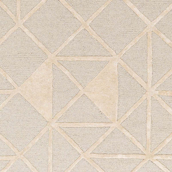 Sample Botiu Blue Geometric Hand Tufted Wool Area Rug - Clearance