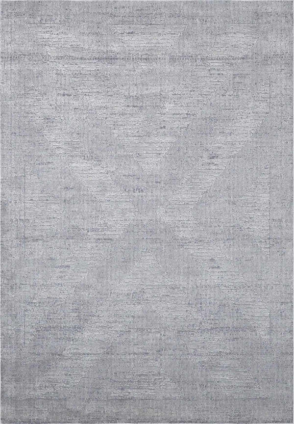 Close-up of a gray Ayano Plush Textured Washable Rug with a geometric square pattern and plush texture. Design-Rectangle