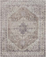 Detailed Athor Washable Rug with traditional design in dark gray, eggplant, multi brown, natural gray, and taupe hues. Design-Rectangle-710102