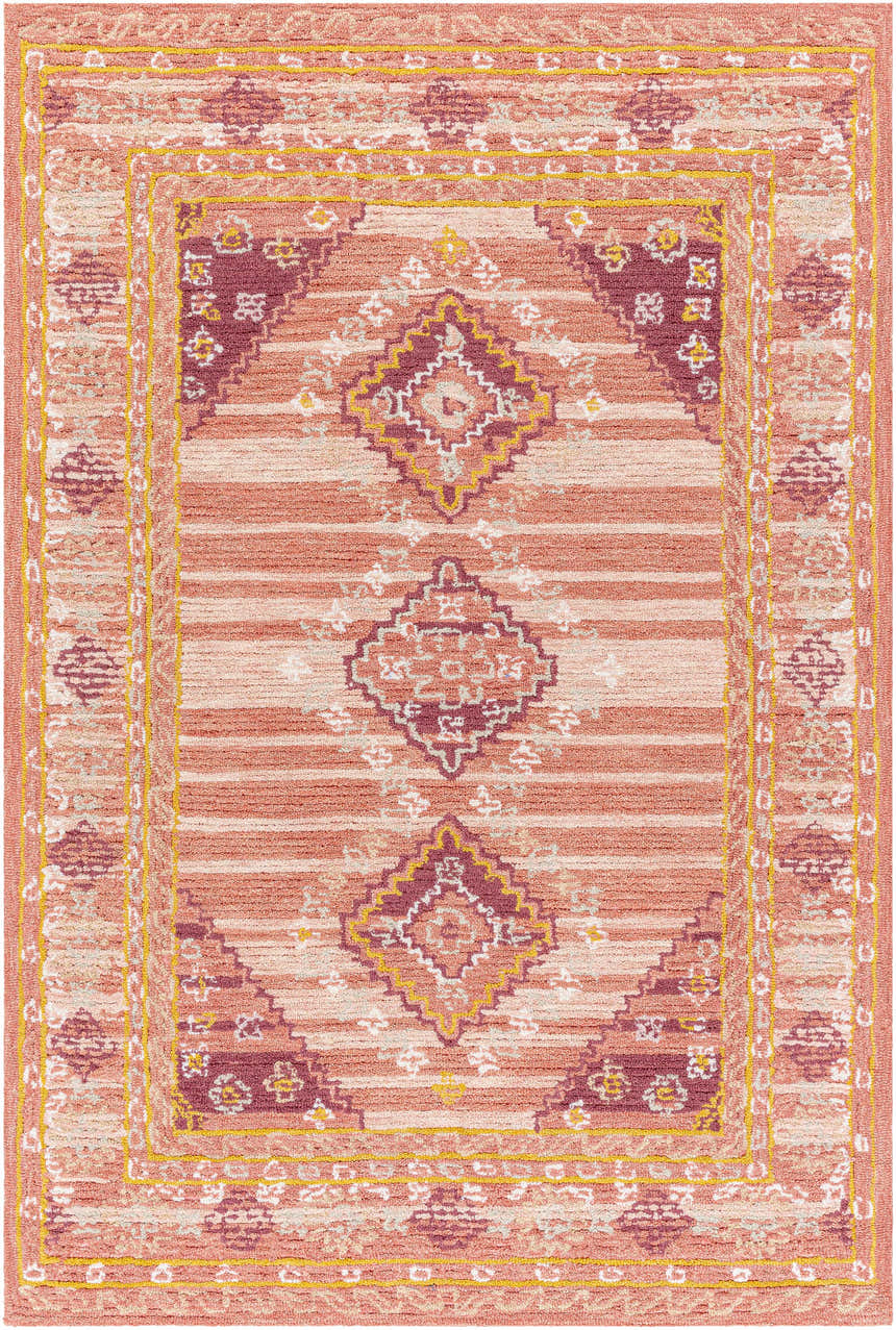 Sample Alena Peach Wool Blend Area Rug - Clearance