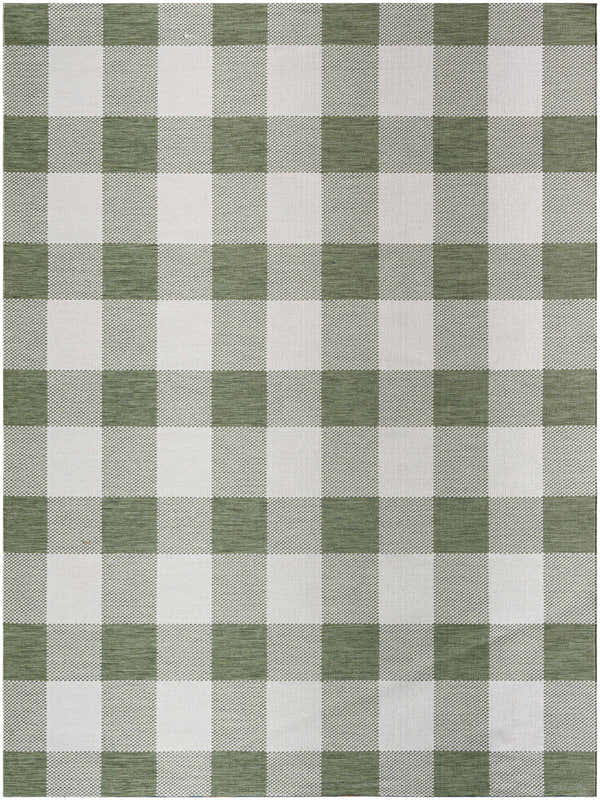 Sample Meris Olive Green Plaid Area Rug - Clearance