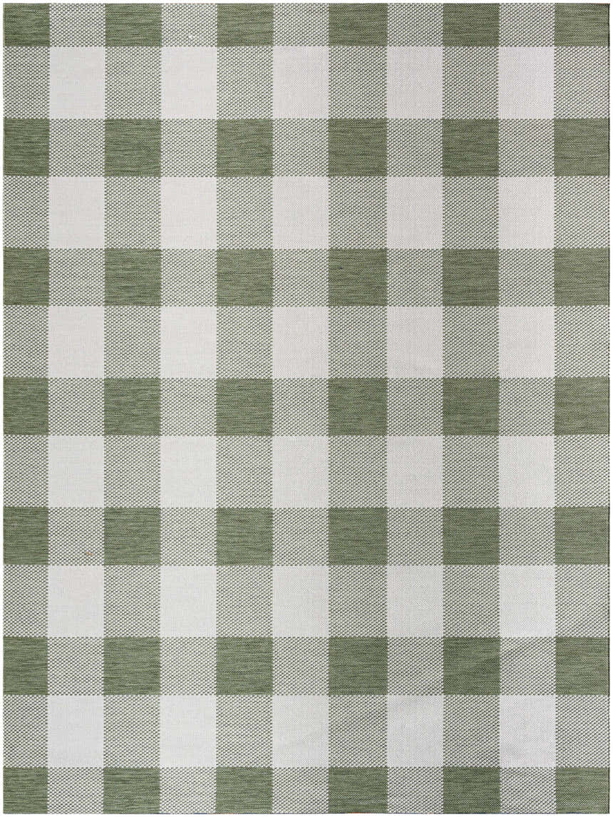 Sample Meris Olive Green Plaid Area Rug - Clearance