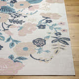Sample Ponto Cream & Blue Floral Area Rug - Clearance