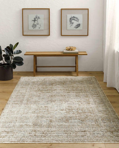 Sample Margaret Damask Dark Sage Washable Area Rug - Livabliss x Becki Owens