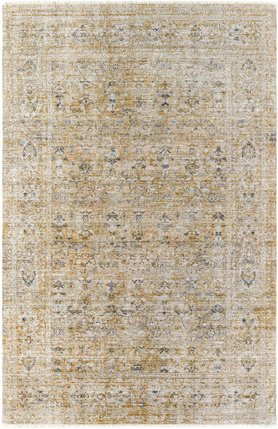 Sample Margaret Damask Mustard Washable Area Rug - Livabliss x Becki Owens