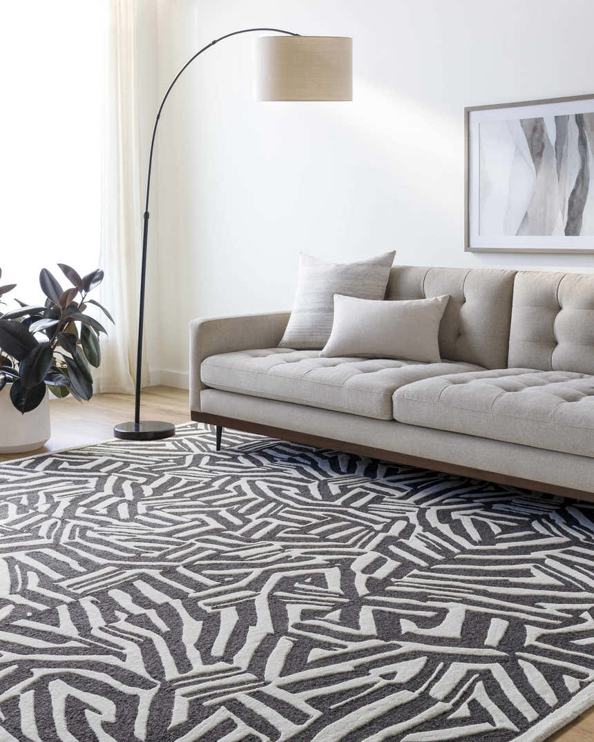 Sample Avian Black Wool Area Rug