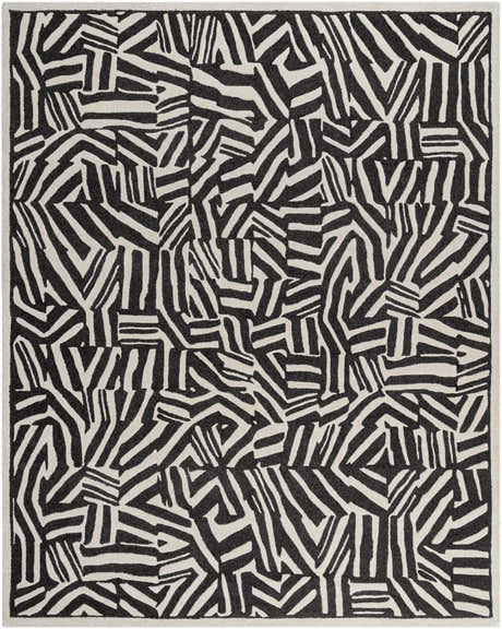 Made to Order Custom Size Avian Black Wool Area Rug