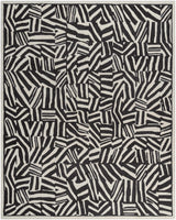 Made to Order Custom Size Avian Black Wool Area Rug