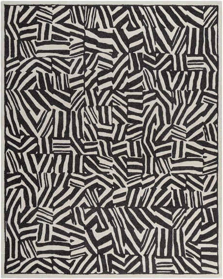 Made to Order Custom Size Avian Black Wool Area Rug