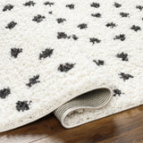 Chaia Dotted Black & White Plush Rug