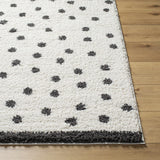 Chaia Dotted Black & White Plush Rug