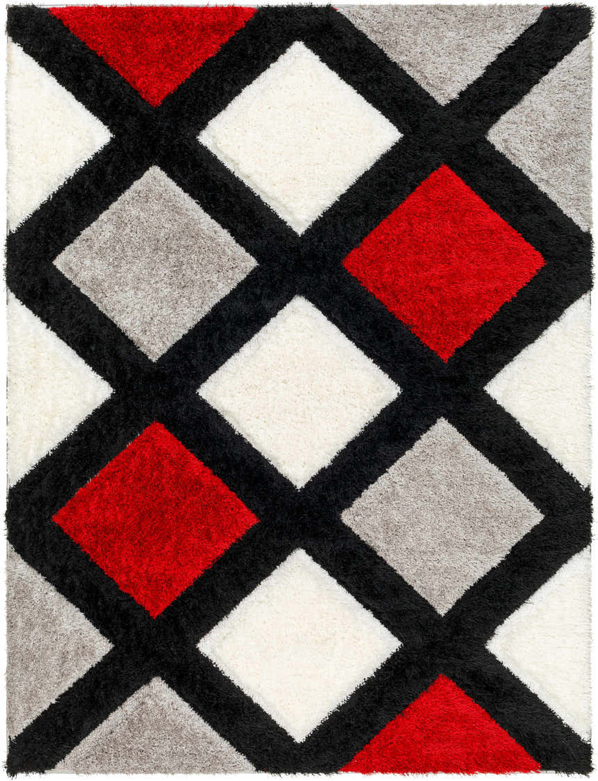 Sample Amias Red & Black Area Rug - Clearance