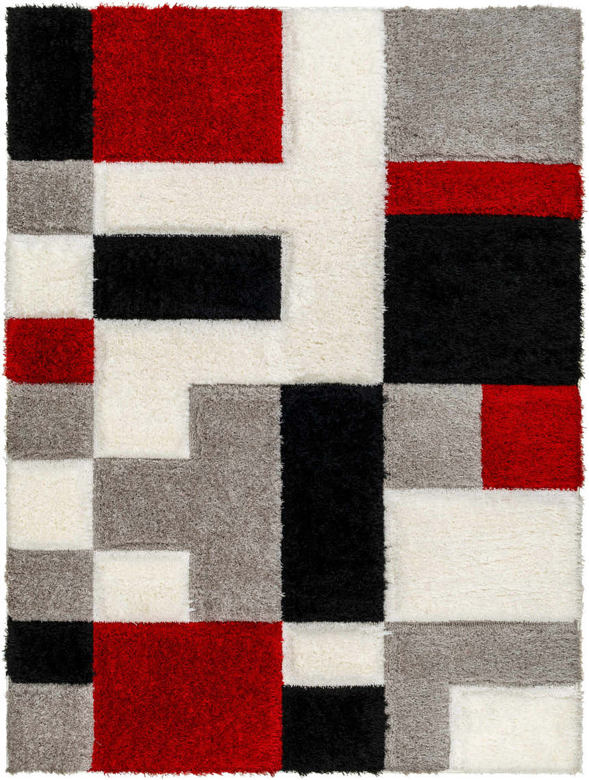 Sample Greya Red & Black Area Rug - Clearance