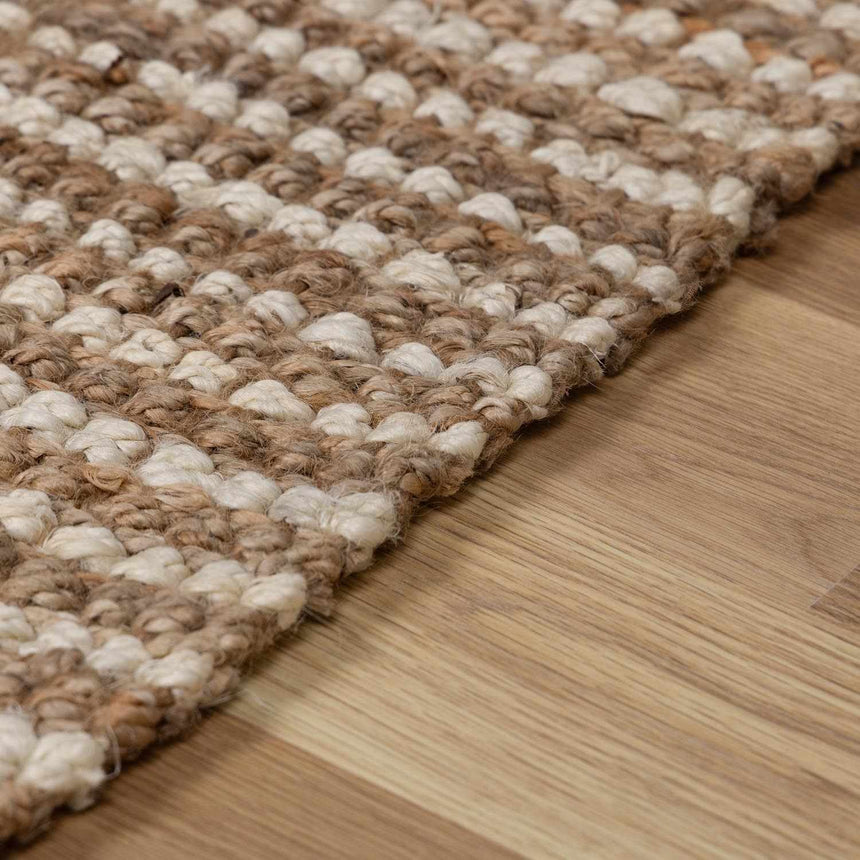 Made to Order Custom Size Ambel Tan Camel Jute Rug