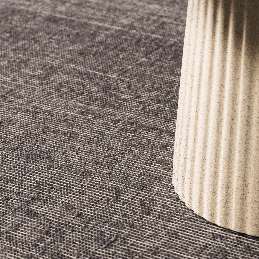 Ailie Bordered Charcoal Wool Rug