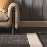 Ailie Bordered Charcoal Wool Rug