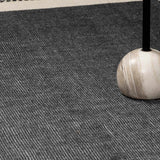 Ailie Bordered Charcoal Wool Rug