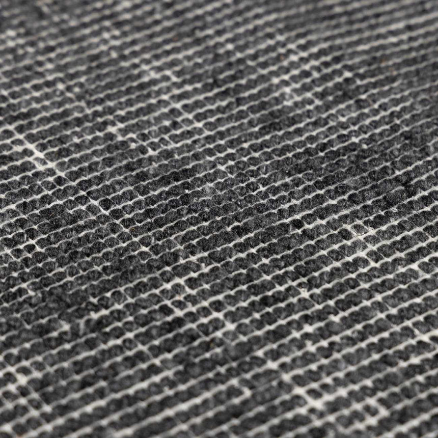Ailie Bordered Charcoal Wool Rug