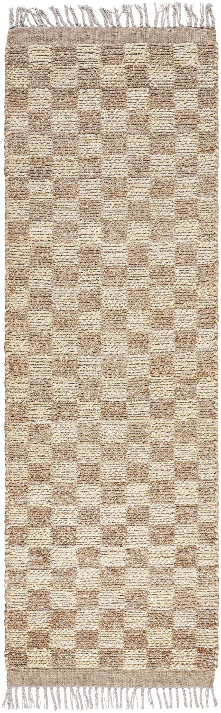 Made to Order Custom Size Ionut Checkered Jute Area Rug