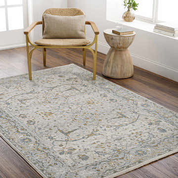 Aviva Off-White Textured Rug with Fringes
