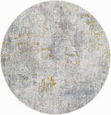 Round Fleur Textured Rug in light gray, gray, and gold. Contemporary style. Design-Round-53