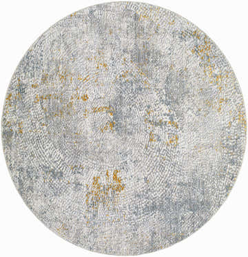 Round Fleur Textured Rug in light gray, gray, and gold. Contemporary style. Design-Round-53