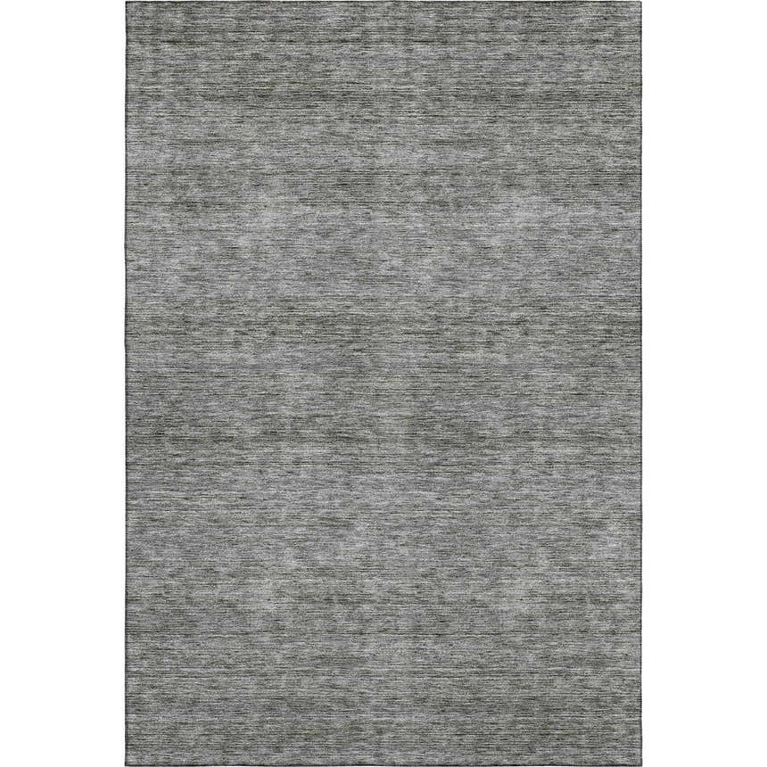 Close-up of the gray Dalyn Luxury Soft Essentials washable area rug, showing its subtle horizontal texture.