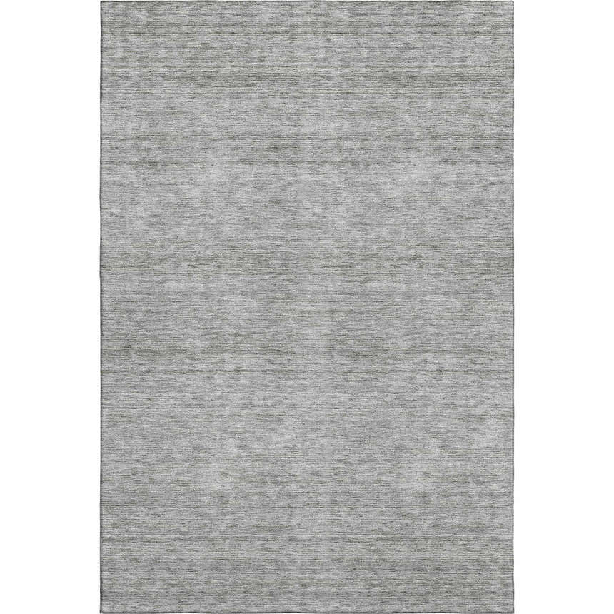 Dalyn Luxury Soft Essentials Silver Washable Area Rug with subtle horizontal texture.