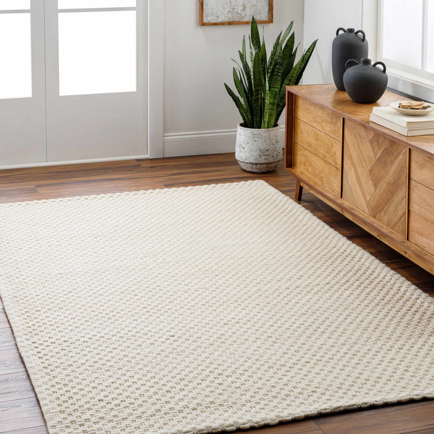 Made to Order Custom Size Kassa Cream Hand Woven Area Rug