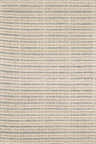 Close-up of the Laleh Cream & Black Area Rug showing its woven texture, cream and beige hues, and thin black stripes. Design-Rectangle