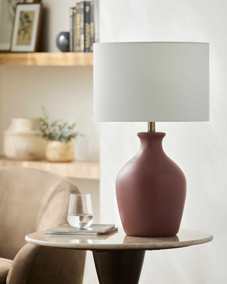 Singureni Brick Red Table Lamp