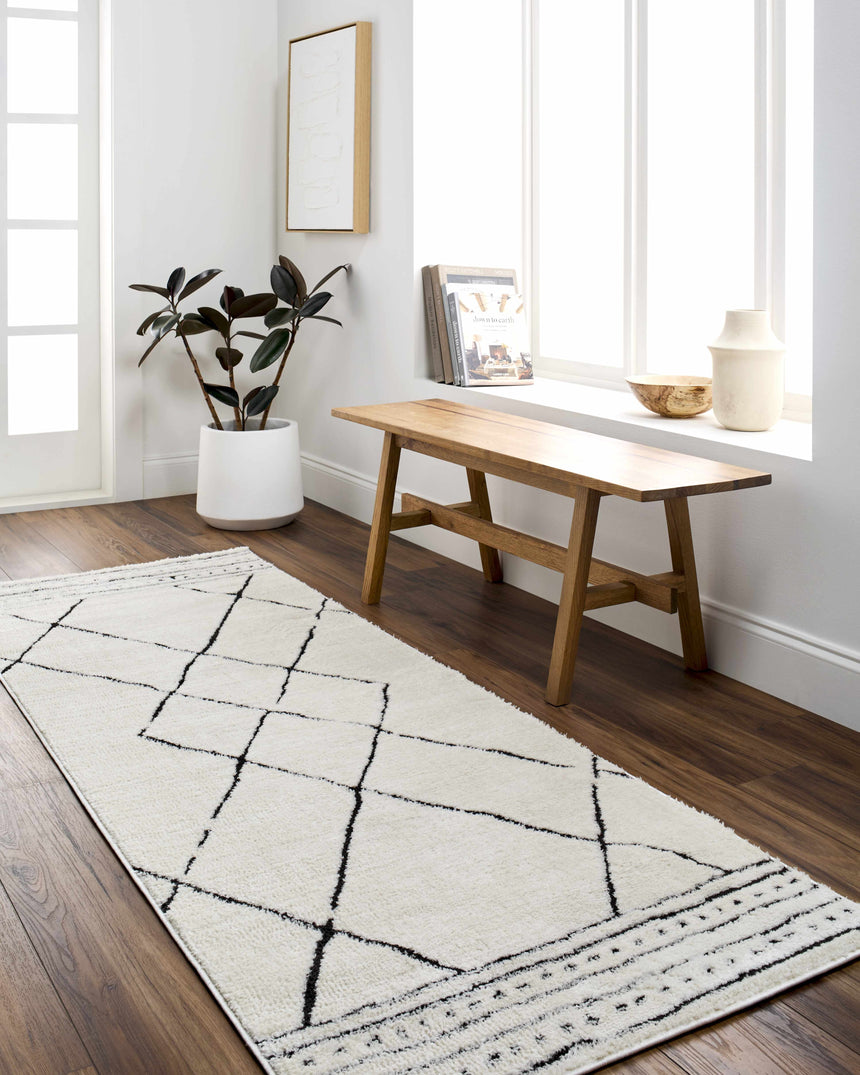 Keone Black White Thick Rug – Boutique Rugs - Main Image