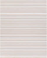 Close-up of the Shawville Area Rug, featuring a striped pattern in brown, gray, tan, and white. Design-Rectangle-810