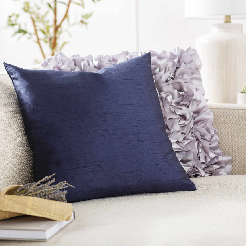 Shelton Navy Square Solid Accent Pillow - Clearance