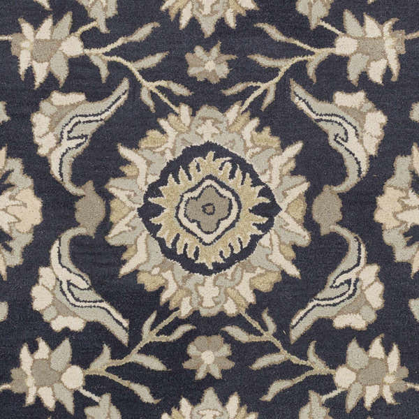 Sample Caesar CAE-1164 Black Floral Wool Rug
