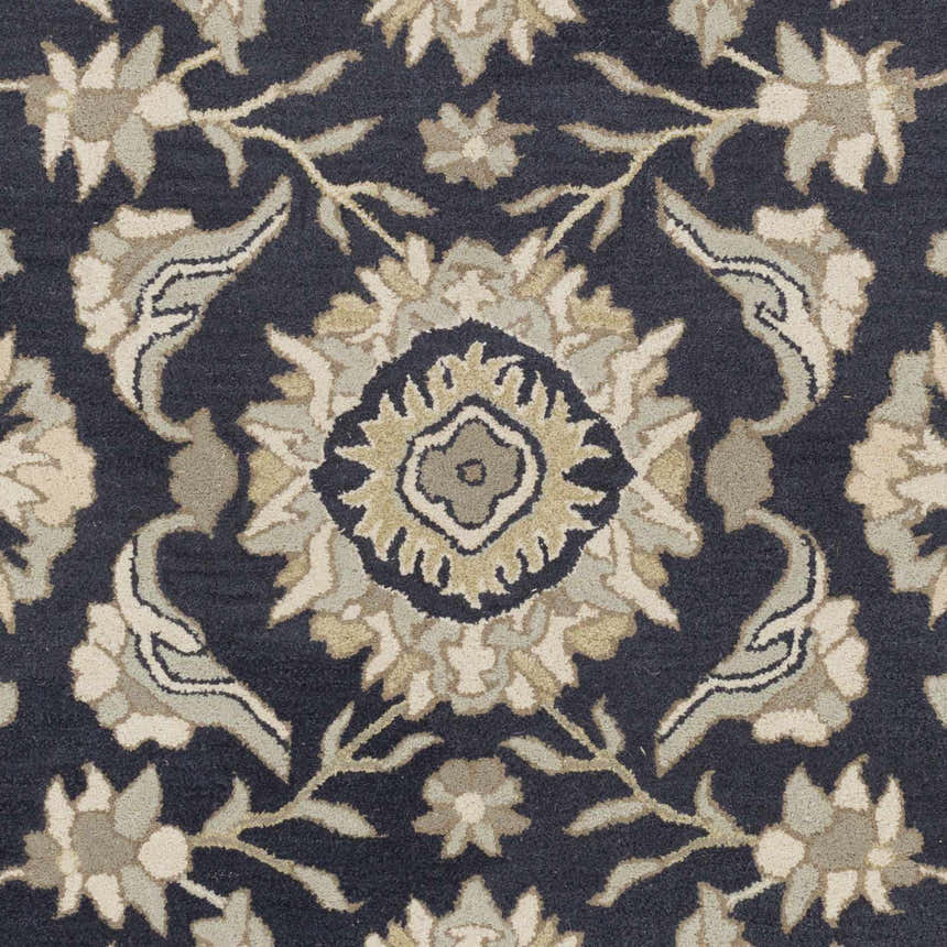 Sample Caesar CAE-1164 Black Floral Wool Rug